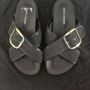 Marc Fisher Black Slide Sandals